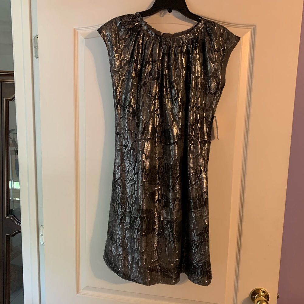 NWT Michael Kors gunmetal snake skin pattern dress